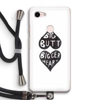 Big butt bigger heart: Pixel 3 Transparant Hoesje met koord