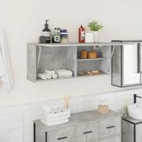 Badkamerwandkast 100x25x40 cm bewerkt hout betongrijs