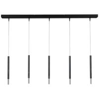 Masterlight Zwarte eettafel hanglampFlute 5-lichts design cilinders - 2591-66-130-5-DW