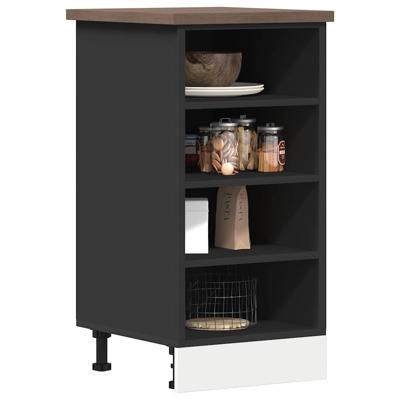 Onderkast 40x44,5x81,5 cm bewerkt hout zwart