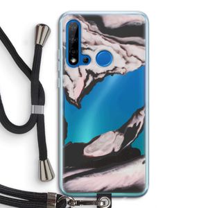 Roze stroom: Huawei P20 Lite (2019) Transparant Hoesje met koord