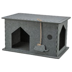 TRIXIE KATTENMAND HUIS LENE VILT GRIJS 54X30X35 CM