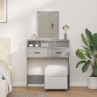 Kaptafel met lade Betongrijs 79 x 41 x 140 cm Bewerkt hout