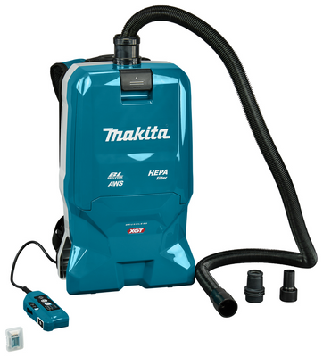 Makita VC012GZ01 Rugstofzuiger | Zonder accu&apos;s en lader | Met aansluiting. 3 adapters en AWS zender | In doos - VC012GZ01