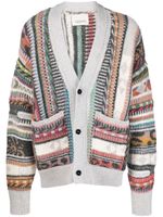 Laneus cardigan boutonné à col v - Gris