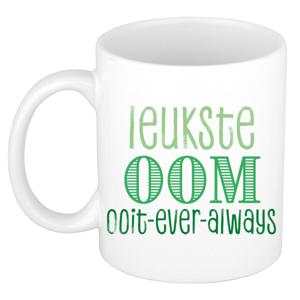 Cadeau koffie/thee mok voor oom - groen - de leukste oom - keramiek - 300 ml