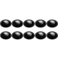 Kantelbare Inbouwspotset 10-Pack - GU10 - Rond Zwart Aluminium - Ø93mm