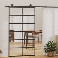 VidaXL Schuifdeur 102x205 cm esg-glas en aluminium zwart