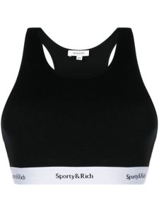 Sporty & Rich débardeur crop à design nervuré - Noir