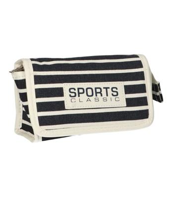 Traveller Spiegeltas stripe blauw sports classic 16.5x11cm