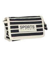 Traveller Spiegeltas stripe blauw sports classic 16.5x11cm