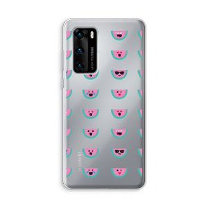 Smiley watermeloenprint: Huawei P40 Transparant Hoesje