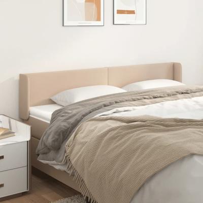 Hoofdbord met randen 163x16x78/88 cm kunstleer cappuccinokleur