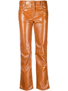 MSGM pantalon droit à fini verni - Orange