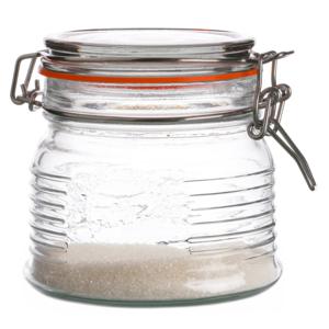 Urban Living Weckpot/inmaakpot - 500 ml - glas - met beugelsluiting - D11 x H11 cm   -