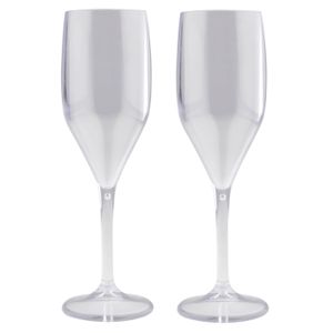 Set van 6x stuks champagne/prosecco flutes glazen transparant 150 ml van onbreekbaar kunststof