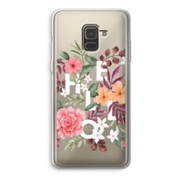 Hello in flowers: Samsung Galaxy A8 (2018) Transparant Hoesje
