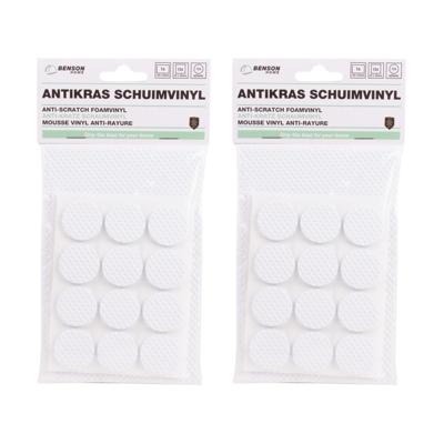 Antikras schuimvinyl - 2x - meubelvilt - 25-delig - wit - diverse formaten