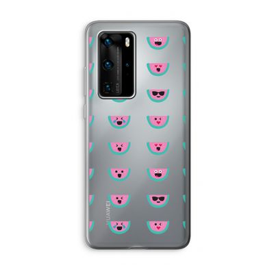 Smiley watermeloenprint: Huawei P40 Pro Transparant Hoesje