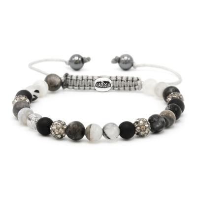 Karma Armband Spiral Fairy Tale Grey Crystal