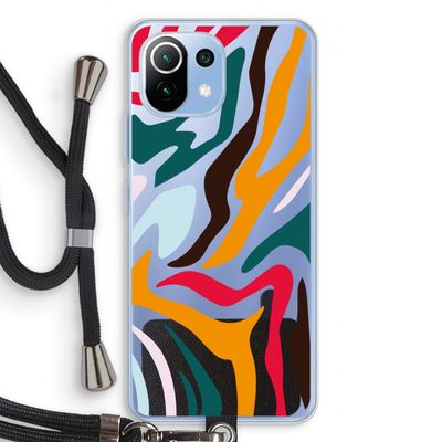 Colored Zebra: Xiaomi Mi 11 Lite Transparant Hoesje met koord