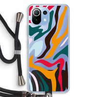 Colored Zebra: Xiaomi Mi 11 Lite Transparant Hoesje met koord