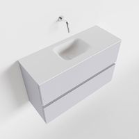 Toiletmeubel Mondiaz Ada | 80 cm | Meubelkleur Cale | Lex wastafel Talc Midden | Zonder kraangat