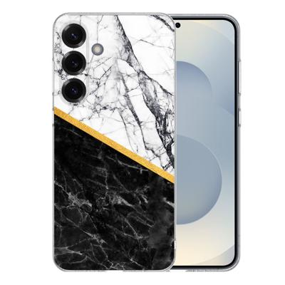TPU Hoesje Samsung Galaxy S25 Plus - Marble White Black Backcover