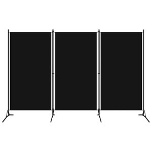 Kamerscherm met 3 panelen 260x180 cm zwart