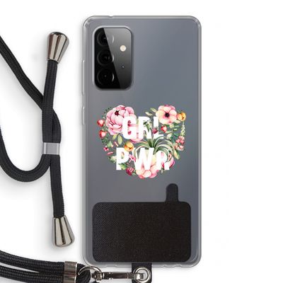 GRL PWR Flower: Samsung Galaxy A72 5G Transparant Hoesje met koord