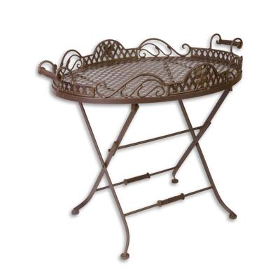 A BROWN IRON BUTLER TABLE