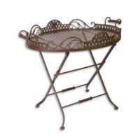 A BROWN IRON BUTLER TABLE