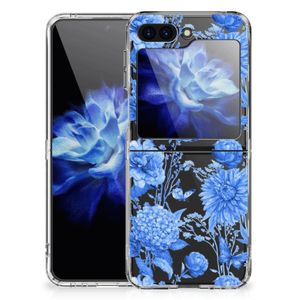 TPU Case voor Samsung Galaxy Z Flip 5 Flowers Blue