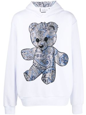 Philipp Plein hoodie imprimé à strass - Blanc