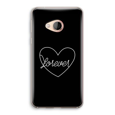 Forever heart black: HTC U Play Transparant Hoesje