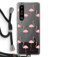 Anything Flamingoes: Sony Xperia 1 III Transparant Hoesje met koord