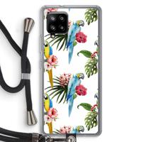 Kleurrijke papegaaien: Samsung Galaxy A42 5G Transparant Hoesje met koord