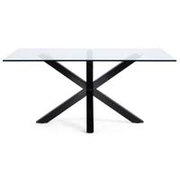 Kave Home Argo Eettafel - 160 x 90 cm - Glas / Zwart - thumbnail