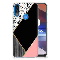 Motorola Moto E7/E7i Power | TPU Hoesje | Zwart Roze Vormen