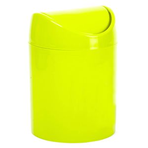 Plasticforte Mini prullenbakje - groen - kunststof - met klepdeksel - keuken aanrecht model - 1,4 Liter - 12 x 17 cm - P