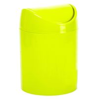Plasticforte Mini prullenbakje - groen - kunststof - met klepdeksel - keuken aanrecht model - 1,4 Liter - 12 x 17 cm - P