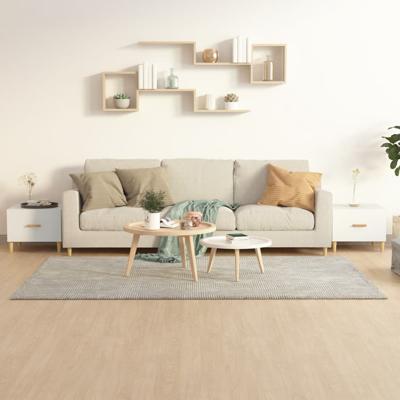 Salontafels 2 st 50x50x40 cm bewerkt hout wit