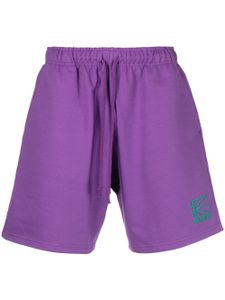 RASSVET short de sport en coton à logo brodé - Violet