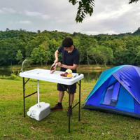 Opklapbare Visreinigingstafel Filetietafel met Gootsteen Kraan Sproeikop Campingtafel Draagbaar voor Tuin Terras en Vissen 114 x 58,5 x 94 cm - thumbnail