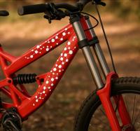 Verbonden stippencollectie fiets sticker