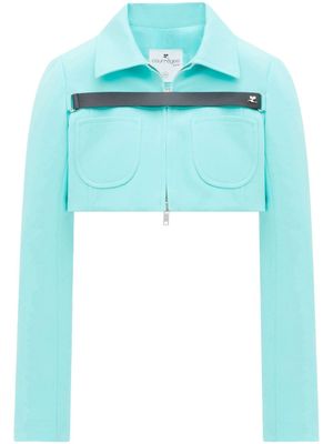 Courrèges veste à coupe crop - Bleu