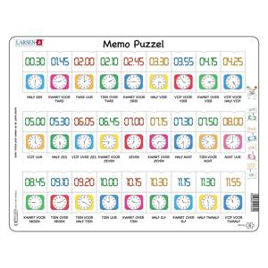 Selecta Larsen memopuzzel leren klokkijken traditionele en digitale klok , 54st.