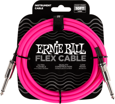 Ernie Ball 6413 Flex Cable 3 meter instrumentkabel roze