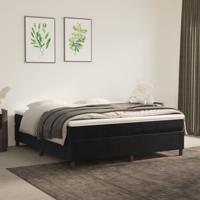 Boxspring met matras fluweel zwart 160x200 cm