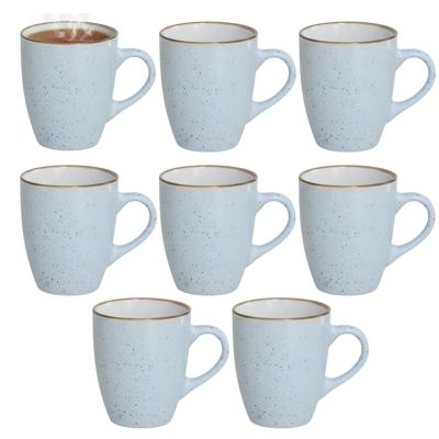 Gerimport Koffie / thee mok Sweets - 8x stuks - blauw - 350 ml - keramiek